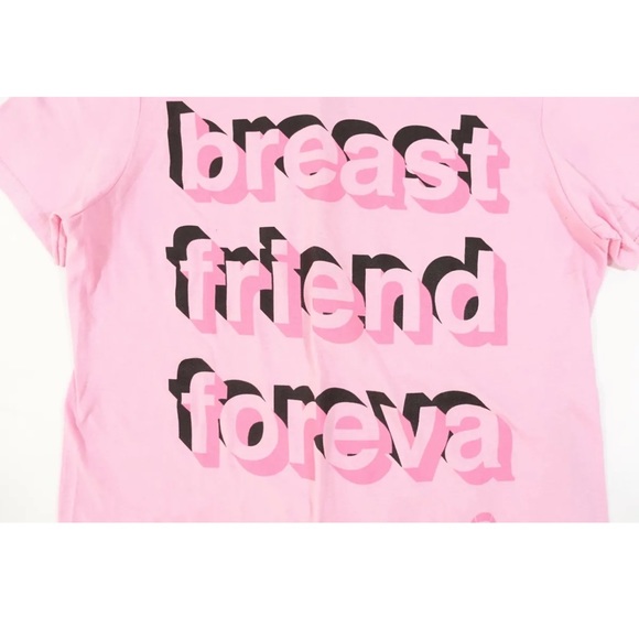 JEM COLLECTIVE Light Pink Breast Friend Forever Cancer Awareness Tshirt Medium - Picture 2 of 7